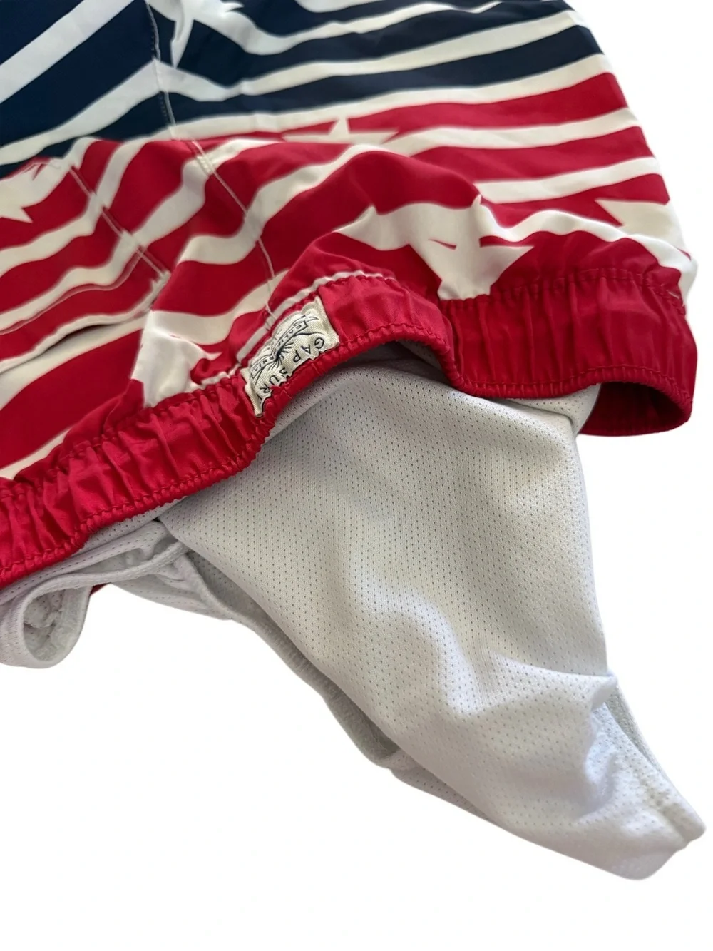 GAP Boys Red White Navy Star Stripe Patriotic American Flag Swim Shorts Medium